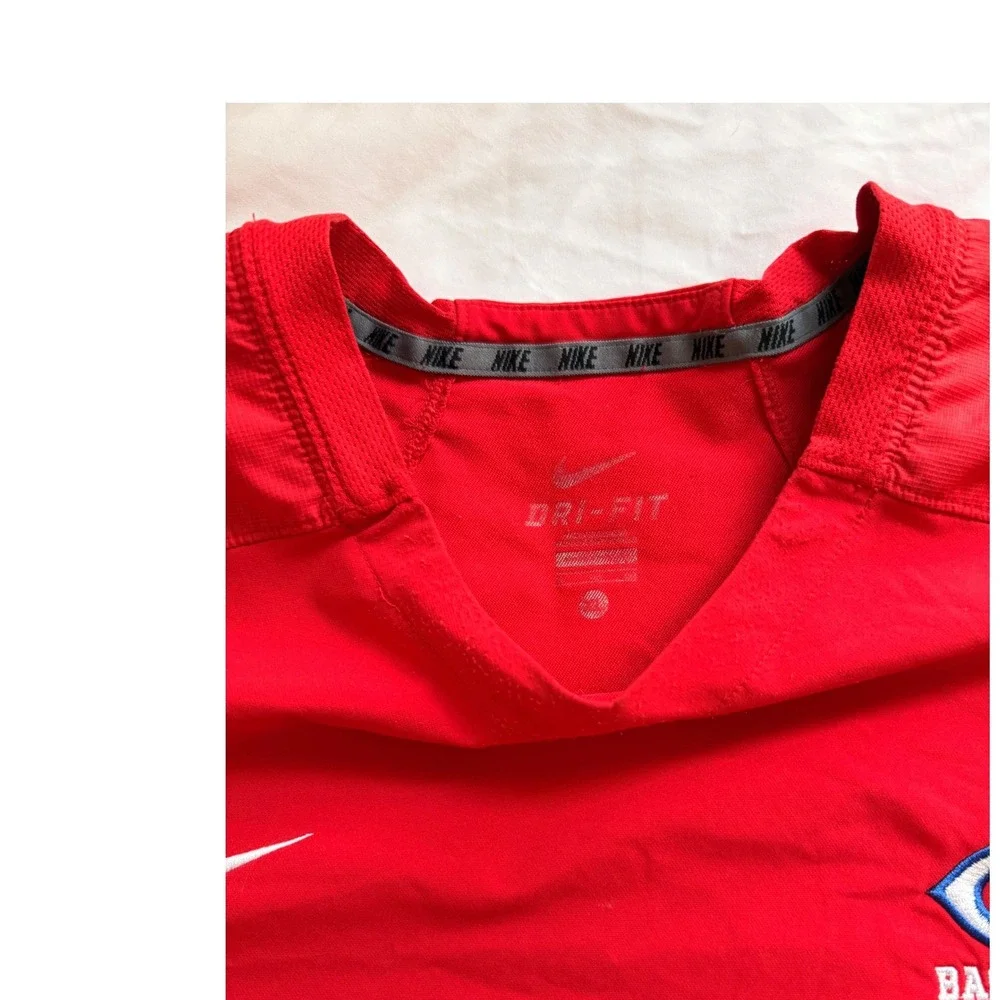 Nike Cincinnati reds Baseball Dri-FIT Red Windshirt Pullover V-Neck Mens XL